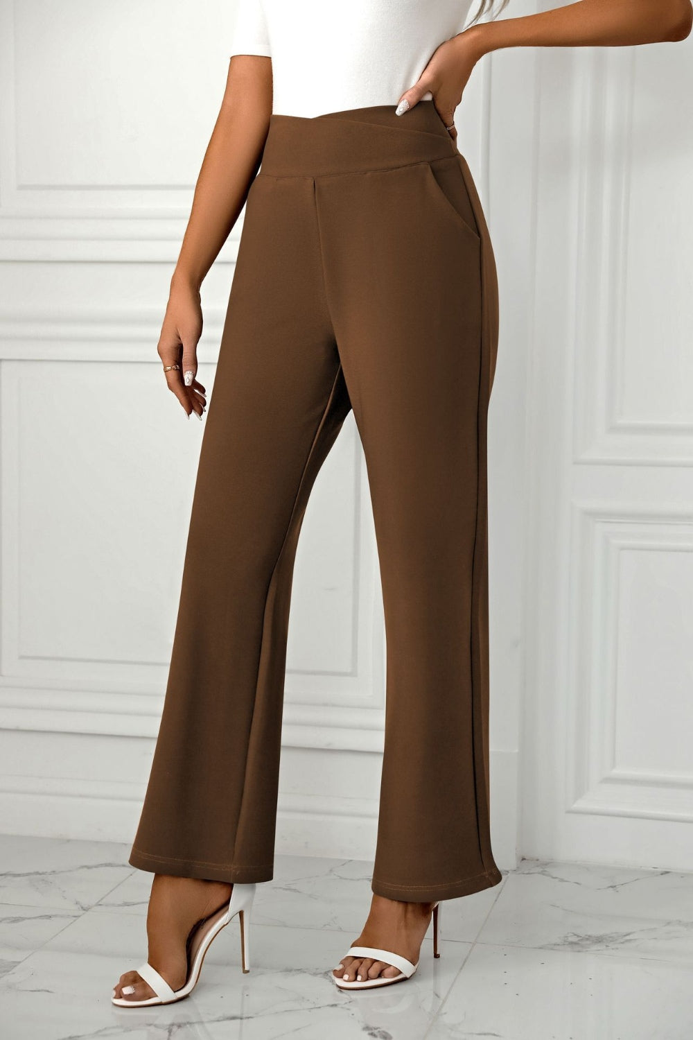 High Waist Straight Leg Pants