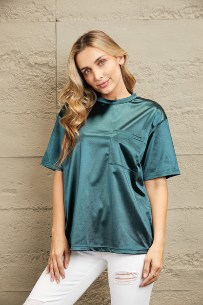 Round Neck Dropped Shoulder Top