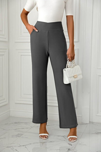 High Waist Straight Leg Pants